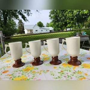 Vintage Hall Pottery Mugs Set of 4